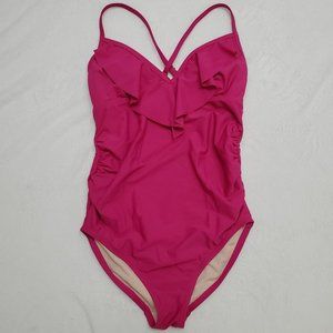 Isabel Maternity hot pink one piece swimsuit, Small